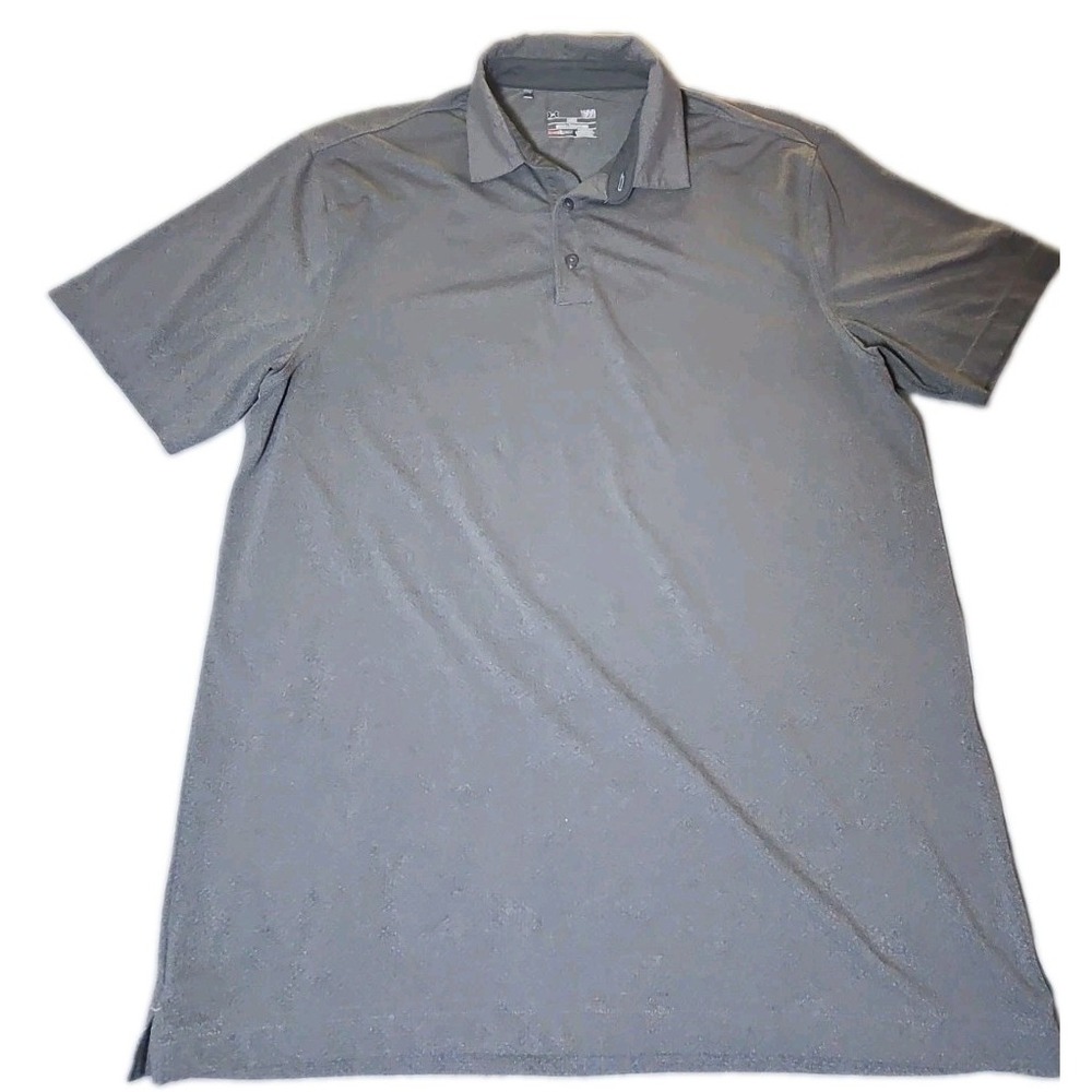 Under Armour Shirt Mens Large Gray HeatGear Polo Golf Athletic Loose Fit Short L